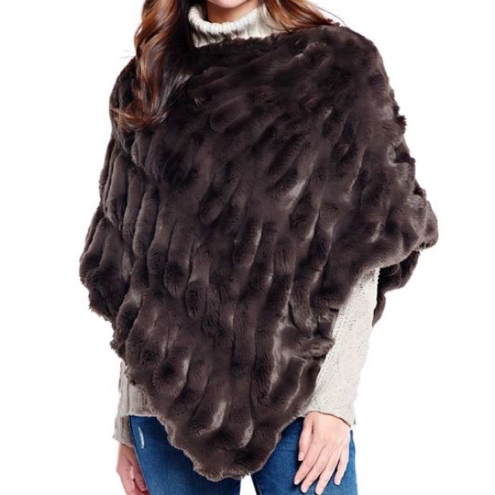 Faux Fur Poncho